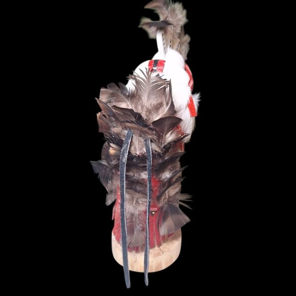 Kachina Doll Kokopelli Freda Charly 125707 Vintage Native Art Feather Fur Music - Picture 6 of 12